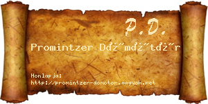 Promintzer Dömötör névjegykártya
